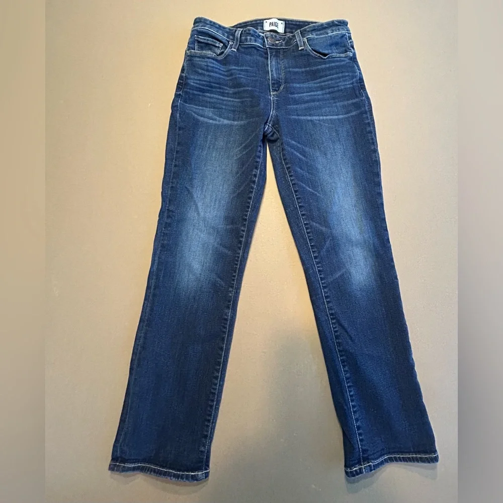 PAIGE Brigitte Boyfriend Jeans Dark Blue Enchanted Wash. Size 27 - Picture 3 of 9